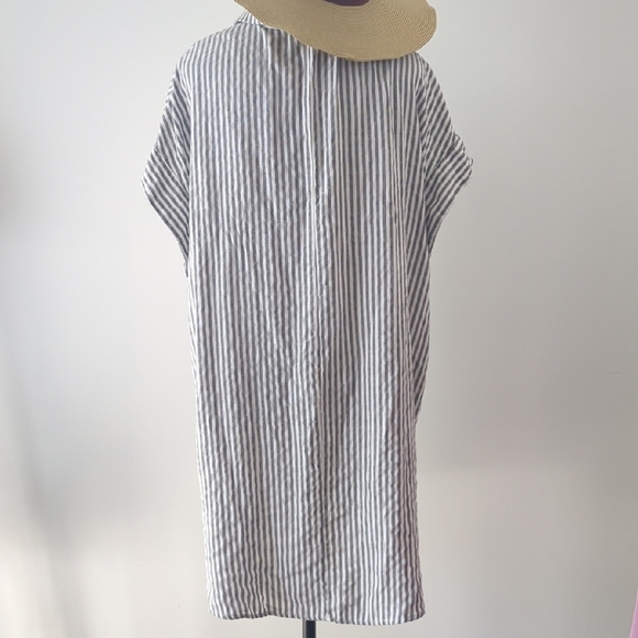 Gray and White Striped Dress - Picture 3 of 6